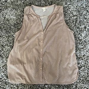 Womens H&M blouse, size medium, color peach with black